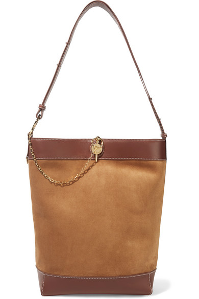JW Anderson Lock Leather-trimmed suede tote.jpg